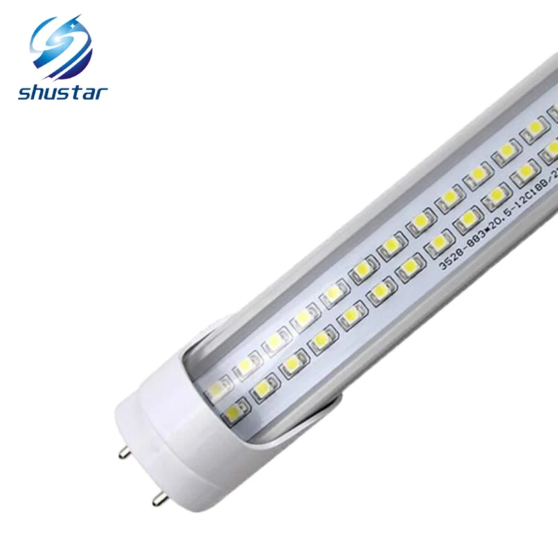 FEDEX КОРАБЛЬ T8 LED Трубки 28 ФУТА Вт 2800LM SMD2835 Светодиоды Лампа 4 футов 1.2 м Двойной ряд