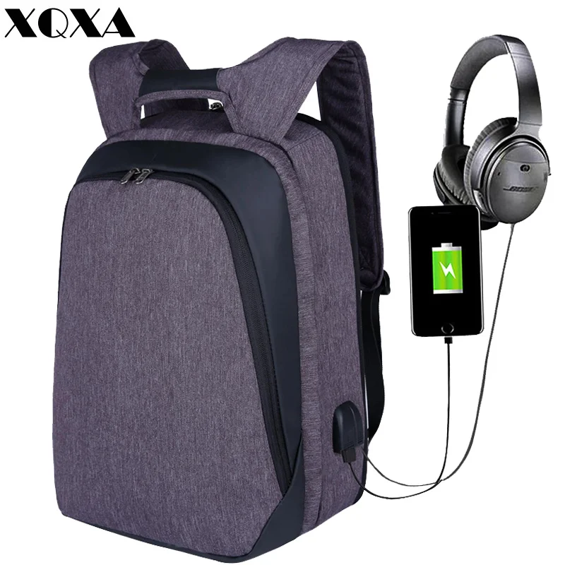 XQXA деловой женский рюкзак USB противоугонная сумка для компьютера водостойкий