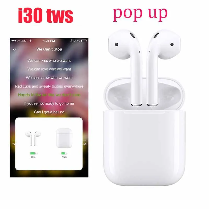 2019 новый оригинальный i30 наушники-вкладыши TWS Bluetooth 5 0 3D Беспроводной сенсорный