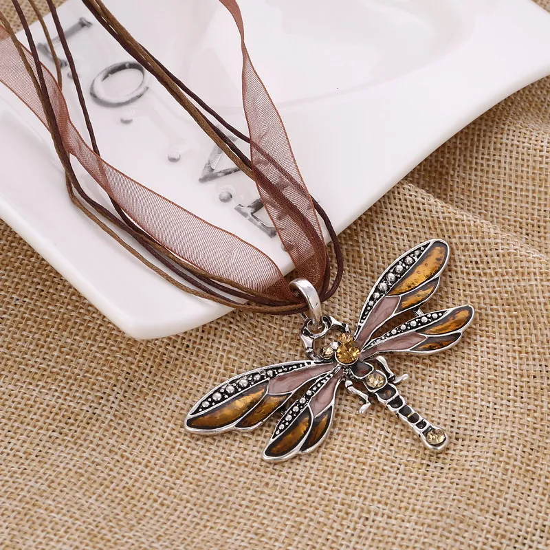 Женское ожерелье с подвеской в виде стрекозы|necklace rhinestone|necklace steelnecklace trendy |