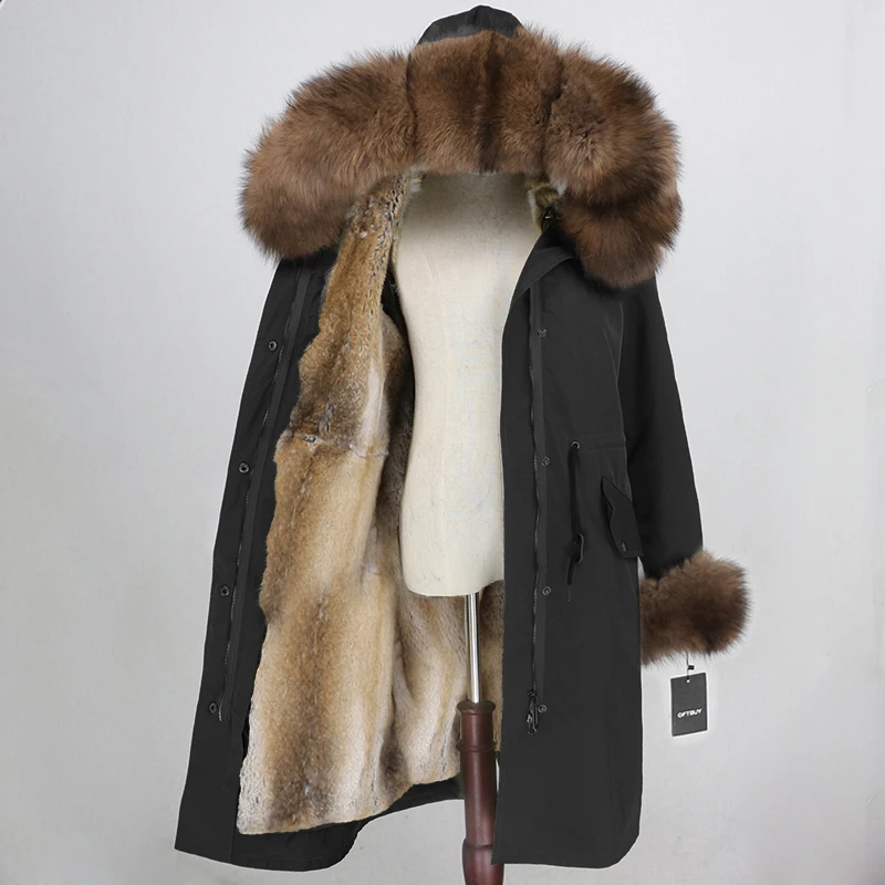 OFTBUY X-long Parka водонепроницаемое пальто натуральный мех зимняя куртка женская натуральный Лисий мех воротник капюшон манжеты подкладка из натурального кроличьего меха Повседневная