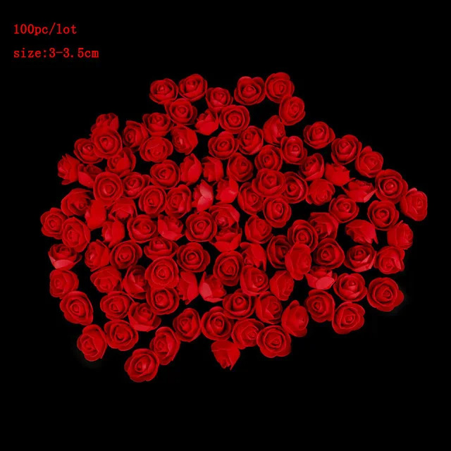 100pc red 3-3.5cm Подарок на день Святого Валентина, пенополистирол, пенопласт, шар, медведь, белый, для рукоделия, вечерние украшения, свадьба и помолвка, подарок на год - Цвет: 100pc red 3-3.5cm