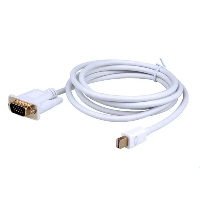 Новый портативный мини DP к VGA 162MHz адаптер 1 8 m HD Адаптерный кабель Белый DisplayPort 20 pin