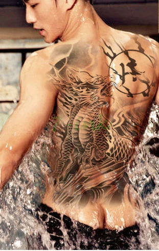 Водостойкая Временная наклейка для татуировок Китайский миф о Драконе водные