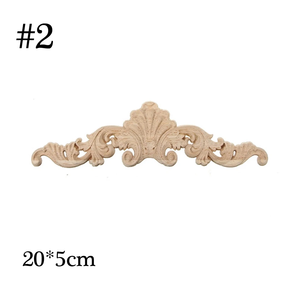 2 1 Pc Natural Floral Wood Carved Decal Corner Appliques Frame Wall Doors Furniture Woodcarving Decorative Wooden Figurines Crafts - Цвет: 2