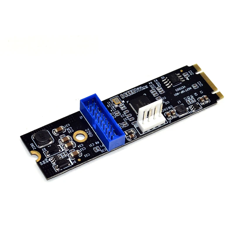 Плата переходник M.2 NGFF NVME на USB 3 0 19pin плата 2 порта USB3.0 адаптер для передачи данных