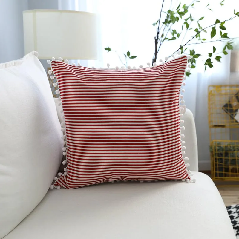 Geometric Decorative Pillowcases Square Throw Pillow Case Striped kussensloop Cover Cotton Waist Sofa Bedroom Home Decor Hot | Дом и сад