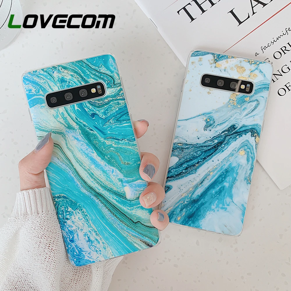 Чехол для телефона с градиентным синим мрамором Samsung Galaxy A42 5G A21S Note 20 Pro A50 S10 S9 S8 S20 A51