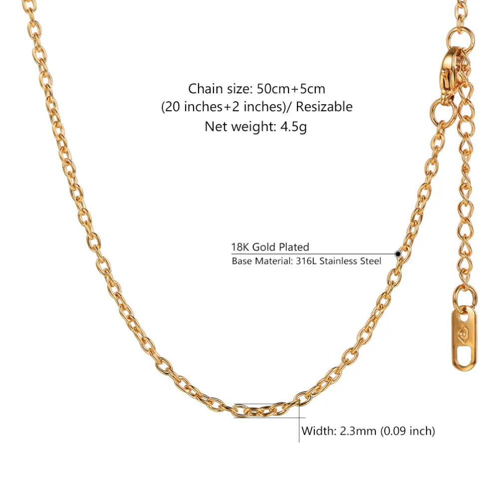 PROSTEEL 2.3MM O Chain Necklace Gold-filled Stainless Steel Link Men Women Fashion Jewelry Dropshipping Valentines Gifts PSN3304 | Украшения