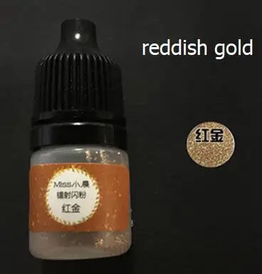 reddish gold Блестящий лазерный порошок, сделай сам, полимерный наполнитель для изготовления украшений, кабошоны, украшение для ногтей, блестящая Галактическая звезда, наполнители для рукоделия - Цвет: reddish gold