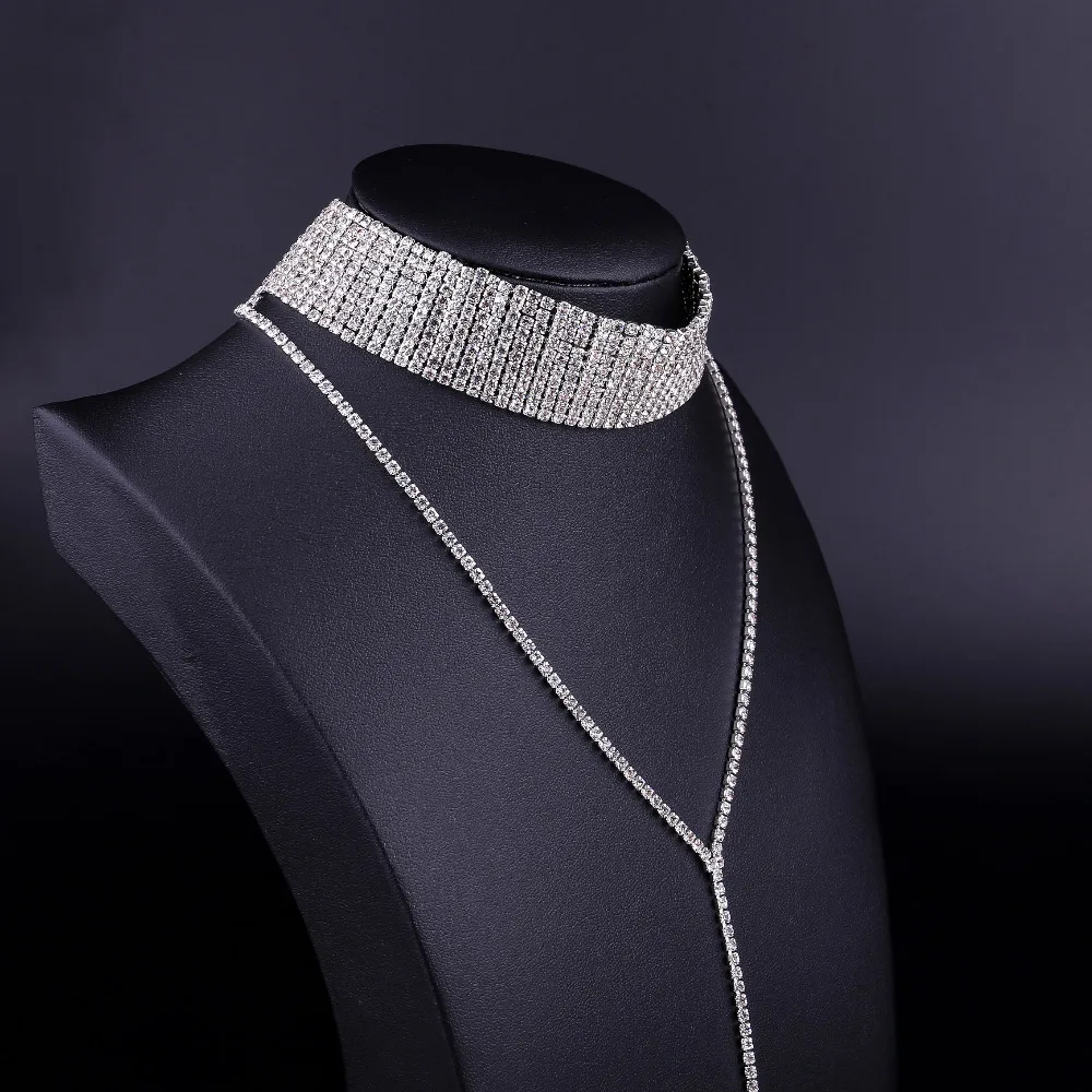Crystal choker ожерелье 2017 роскошный заявление chokers ожерелья для женщин модный