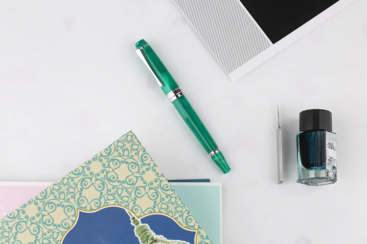 Penbbs 456 вакуумное наполнение авторучка прозрачная смола биколор наконечник даминг ручка
