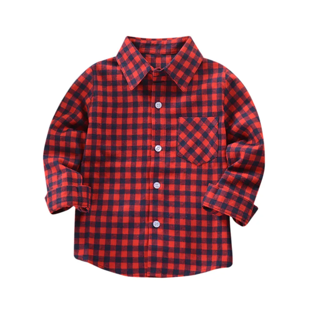 Детская хлопковая рубашка с длинным рукавом modis модная блузка в клеточку для