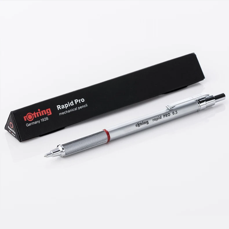 Механический карандаш Rotring Rapid Pro 0,5 мм/0,7 мм/2,0 мм металлический серебристый/черный держатель ручки автоматический карандаш для рисования