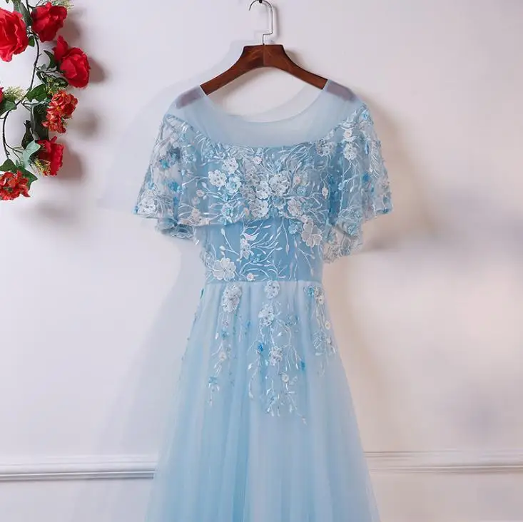 VENSANAC O Neck Flowers Embroidery A Line Long Evening Dresses 2018 Vintage Lace Appliques Party Tulle Prom Gowns | Свадьбы и