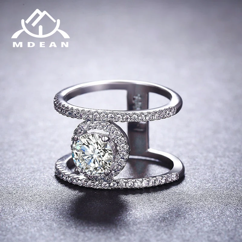 Кольца MDEAN из белого золота для женщин ювелирные изделия обручальное кольцо