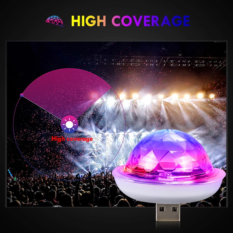 FOXCNSUN светодиодный Автомобильный USB атмосферный свет бар DJ RGB мини красочная