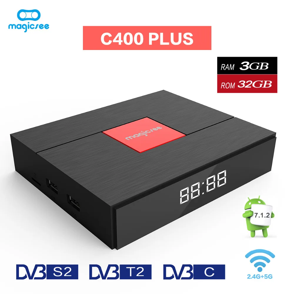 ТВ приставка DVB S2 T2 C Android 7 1 Amlogic S912 Восьмиядерный 3 ГБ 32 двухдиапазонный Wifi PVR