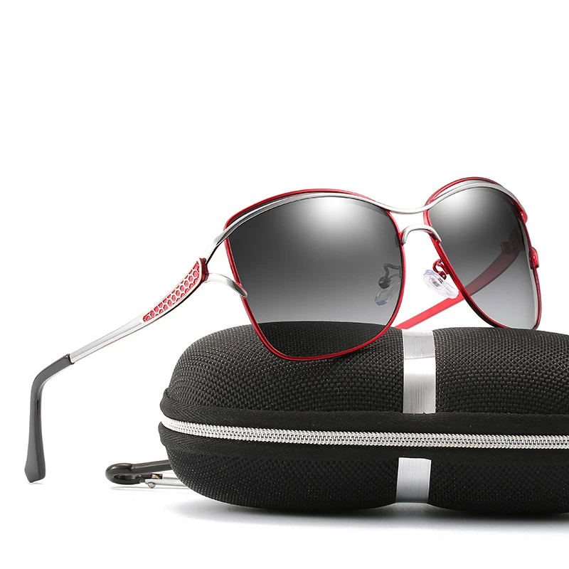 ELM женские поляризованные солнцезащитные очки негабаритные сексуальные