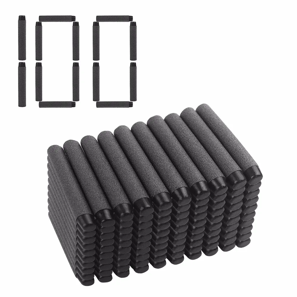 Мягкие пули 7 2*1 3 см мягкие дротики для игрушечного пистолета Nerf черные