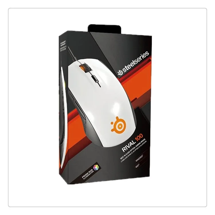 Оригинальная игровая мышь SteelSeries Rival 100, проводная оптическая USB мышь 4000 dpi с призмой RGB подсветкой, мышь Steelseries