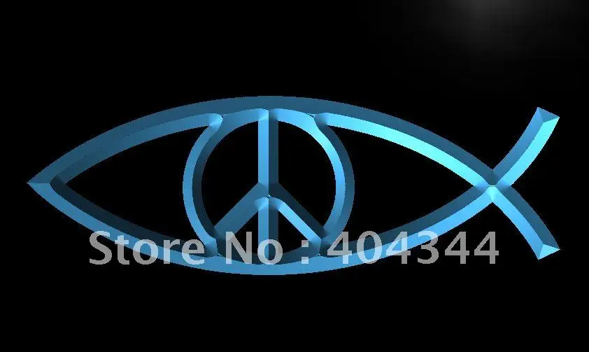 

LK938- CHRISTIAN FISH PEACE NEW LED Neon Light Sign home decor crafts