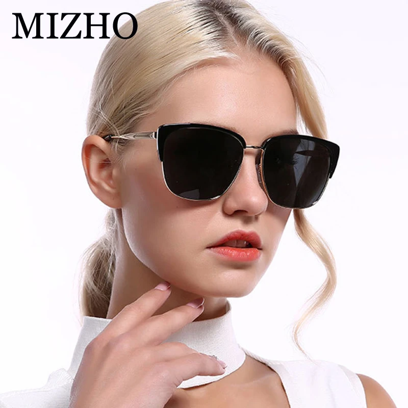 MIZHO, модные брендовые дизайнерские солнцезащитные очки кошачий глаз, женские, негабаритные, качественные, квадратные, солнцезащитные очки, Женские винтажные, градиентные очки