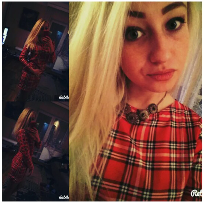 Горячая Продажа 2016 новый стиль осенью и весной женщины plaid платья о-образным