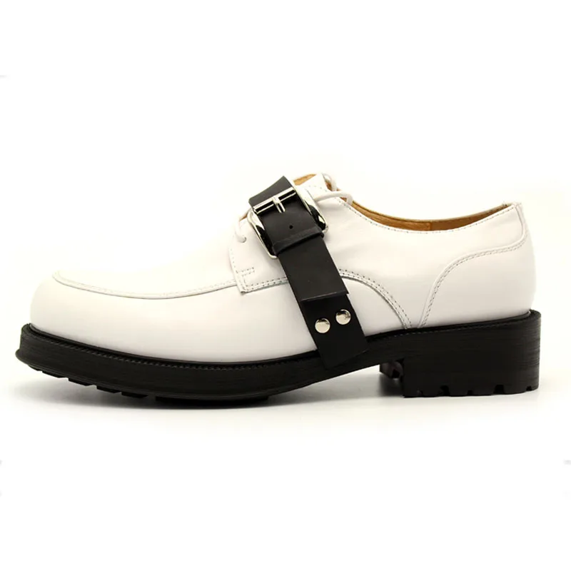 Мужские мокасины без шнуровки белые свадебные из кожи Классическая обувь на
