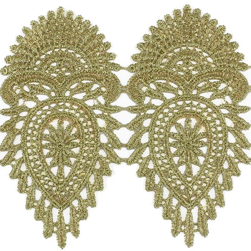 2 ярда золотистая металлическая кружевная лента отделка вязаный крючком шнур