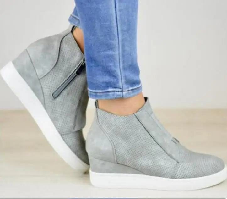 CHAISHOU/зимняя женская обувь chaussure на танкетке zapatos mujer sapato ботильоны большие размеры