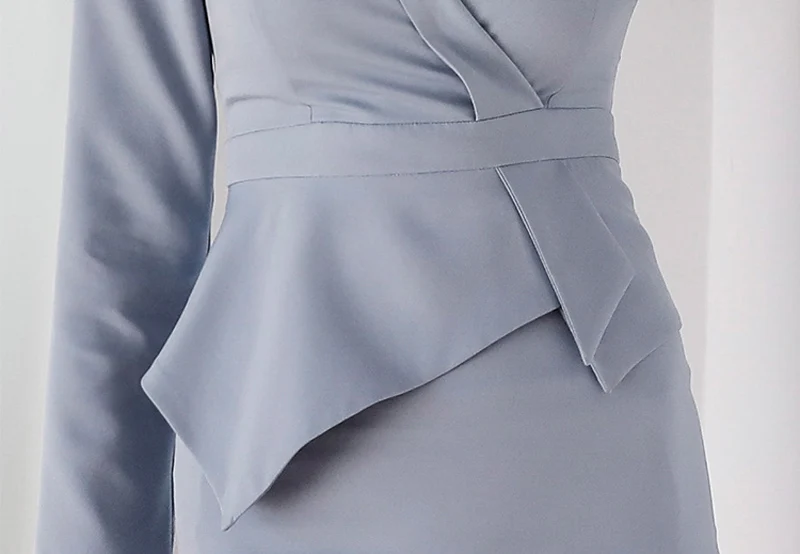 Женское платье карандаш Осеннее офисное с длинным рукавом и треугольным