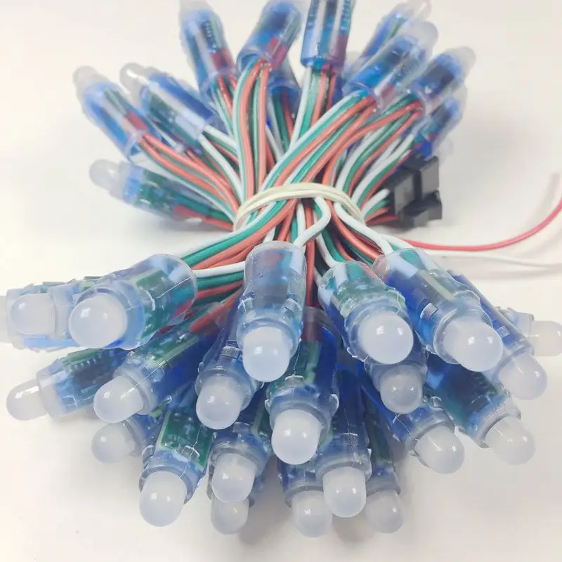1000 шт. 12 мм WS2811 2811 IC полноцветный светодиодный пиксельный Модуль светильник DC 5 В вход IP68 водонепроницаемый RGB цветной цифровой светодиодный пиксельный светильник
