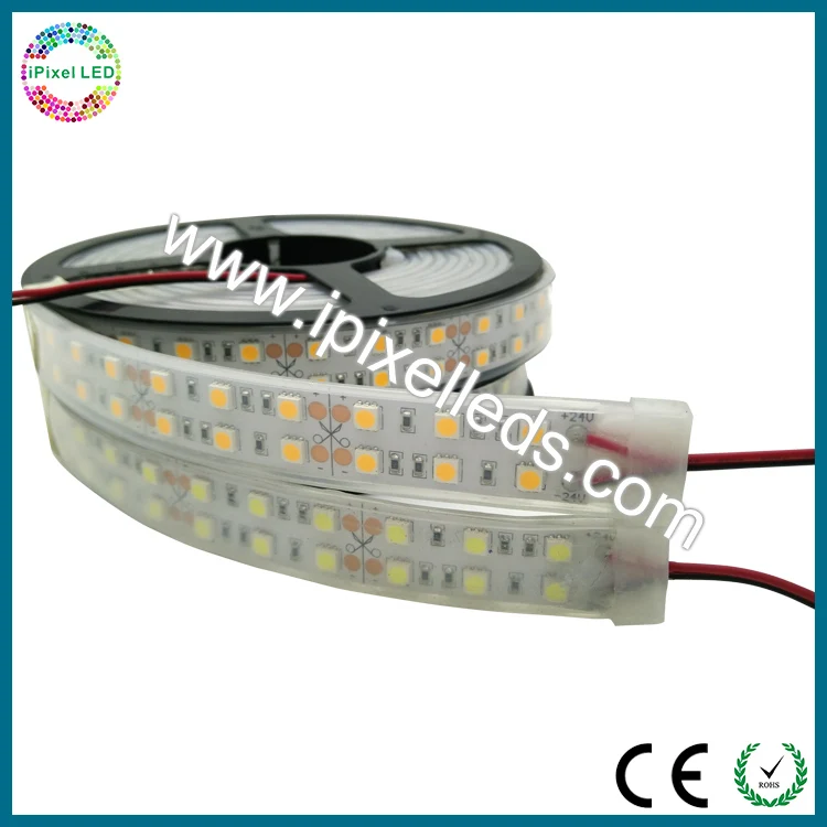 Теплый белый/чистый белый/холодный белый SMD5050 DC24V двухрядный 120 светодиодов/м