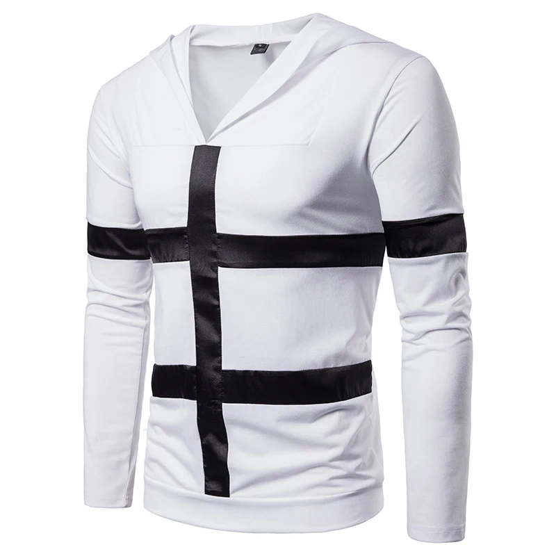 TUNEVUSE Hot 2018 New Spring Fashion V-Neck Slim Fit Long Sleeve T Shirt Men Trend Casual Mens T-Shirts Shirts Tops | Мужская одежда