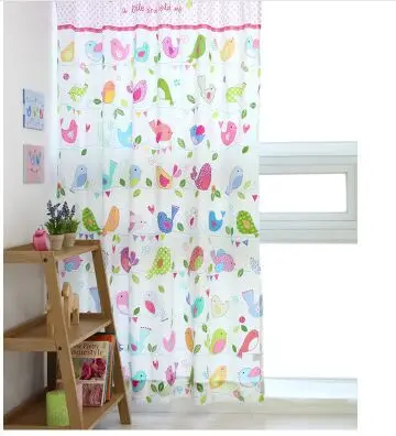 Современные деревенские оконные шторы с цветными птицами хлопковые мягкие