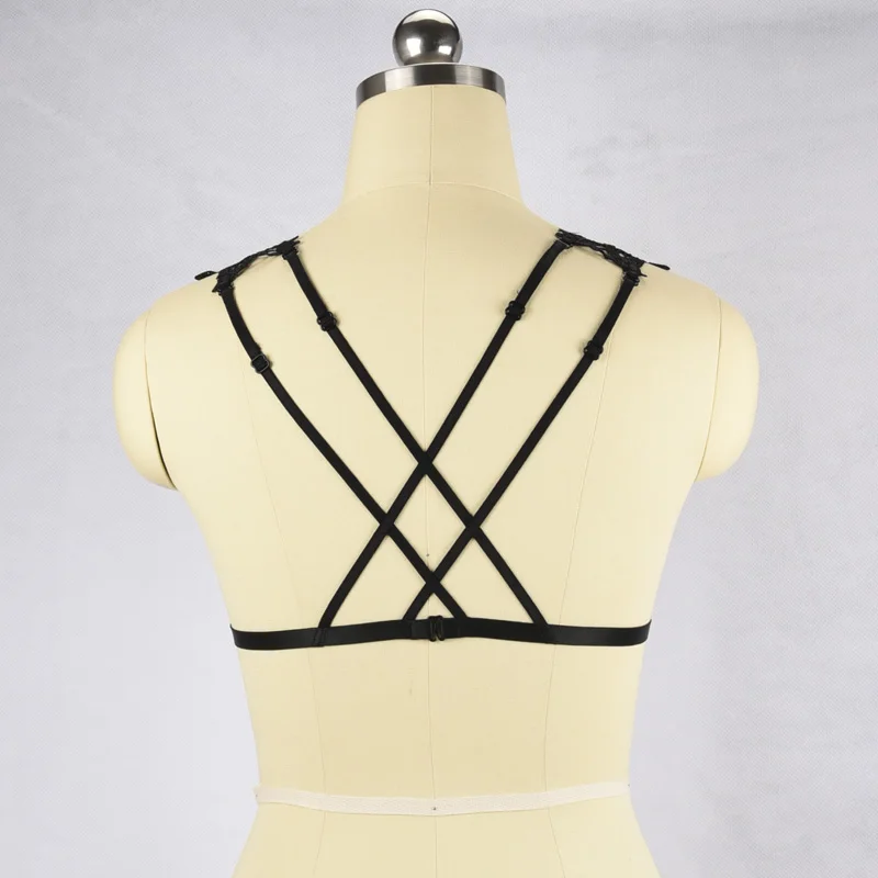 Женский бюстгальтер с бретельками сексуальный черный/белый открытой грудью