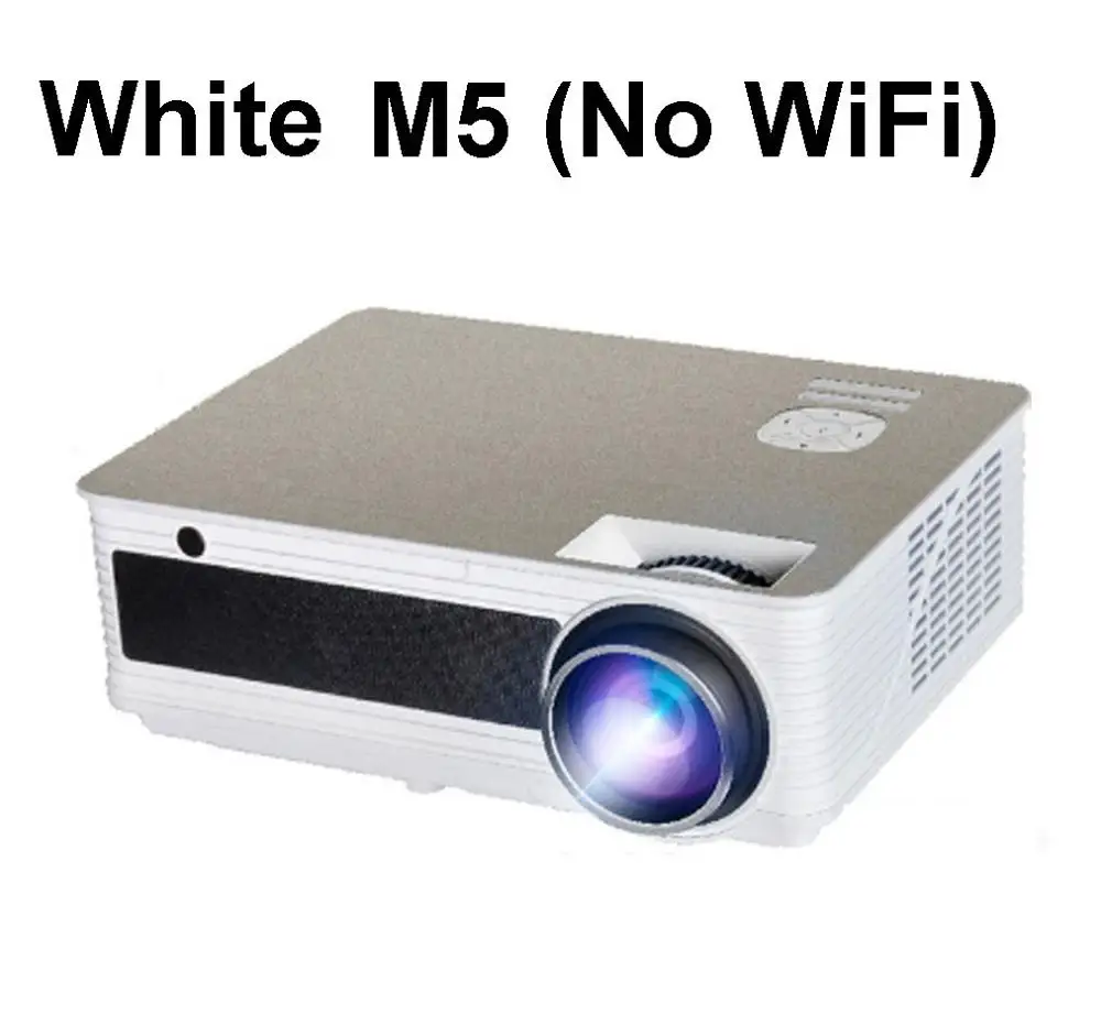M5-white Poner Saund M5 серия светодиодный HD проектор 3D проектор lcd Bluetooth HIFI колонки на выбор Android 6,0 M5 WiFi Vs светодиодный 96 - Цвет: M5-white