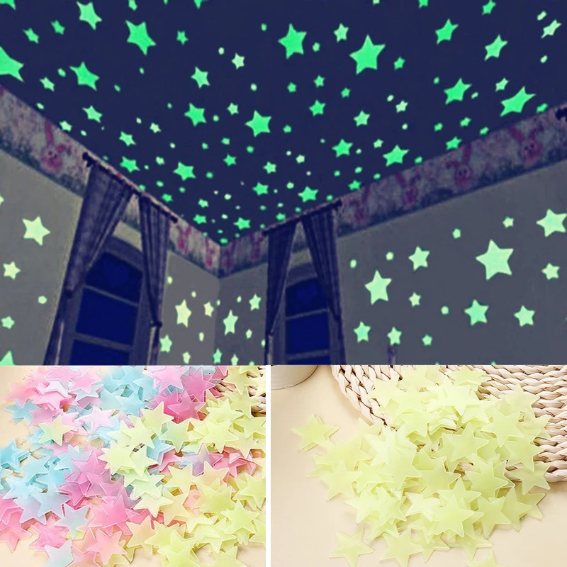 100 шт./компл. креативные красочные световой светится в темноте флуоресцентные