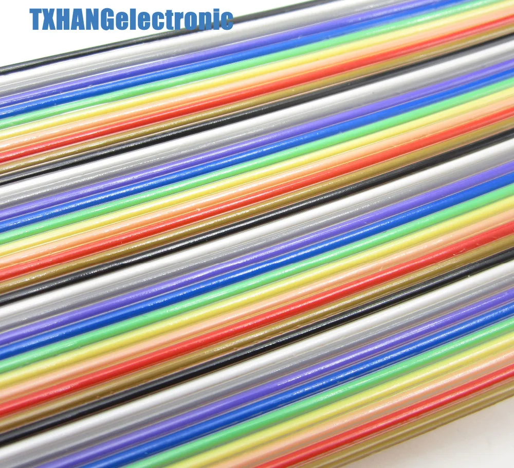 1M 3.3ft 40 Way pin Плоский Цветной Радужный ленточный кабель IDC провод кабель|cable idc|cable