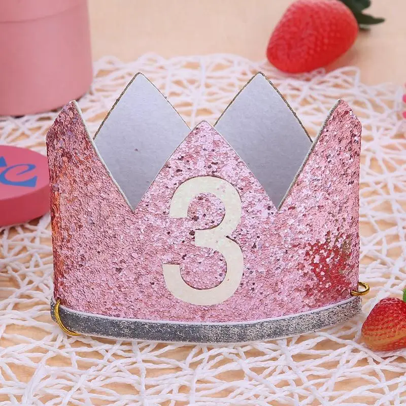 Для малышей золотым тиснением голову дети День рождения лентой Декор |