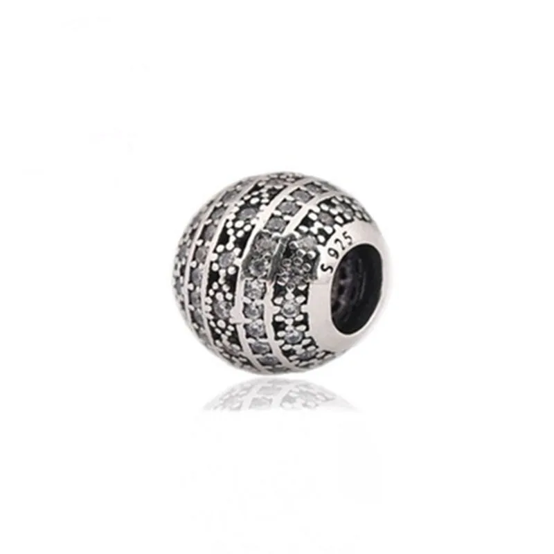 

Valentine's Gift 925 Sterling Silver Charm Crystal Beads Fit Original PAN Charm Bracelets DIY Jewelry Making