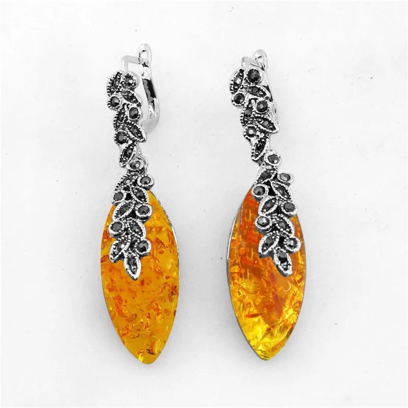 Лист кулон цветок смолы комплект ювелирных изделий колье Цепочки и ожерелья