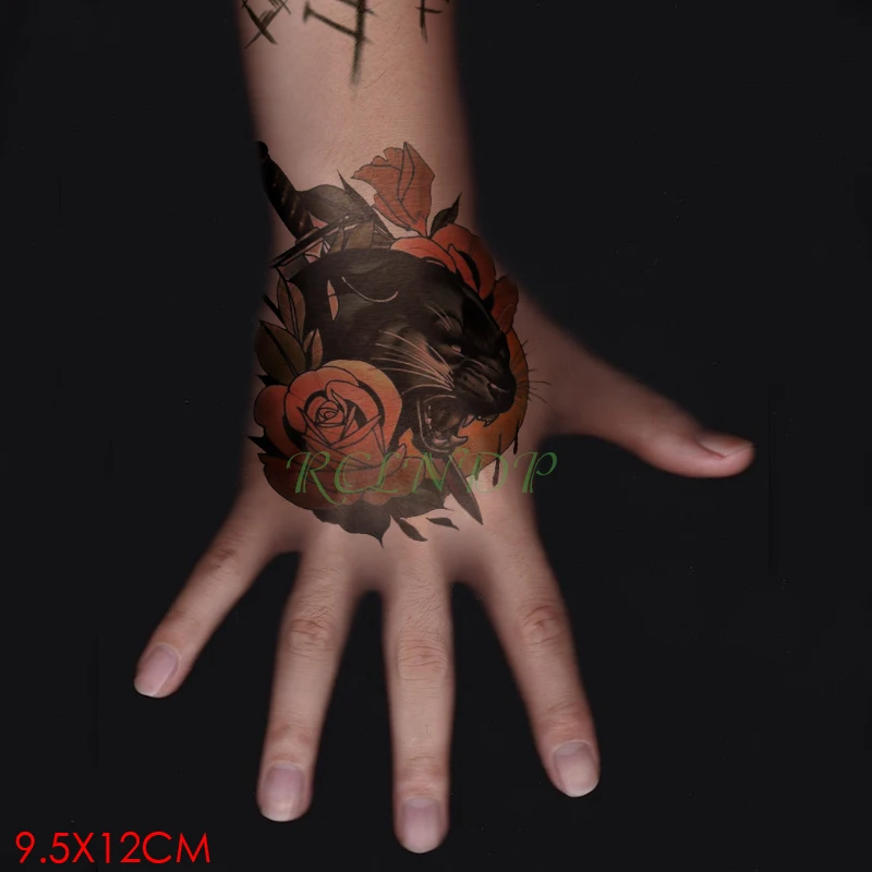 

Waterproof Temporary Tattoo Sticker Leopard sword flower Fake Tatto Flash Tatoo Hand Arm art Tattoos for Girl Women Men