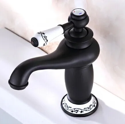 Черный медный античный смеситель для ванной комнаты модный винтажный