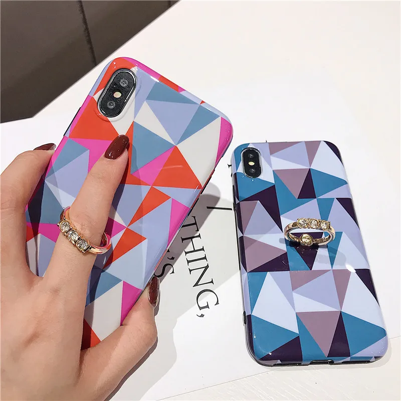 DISCASE простой геометрический Алмазный чехол для телефона iphone XS MAX XR X 6 6s 8 7 plus кольцо