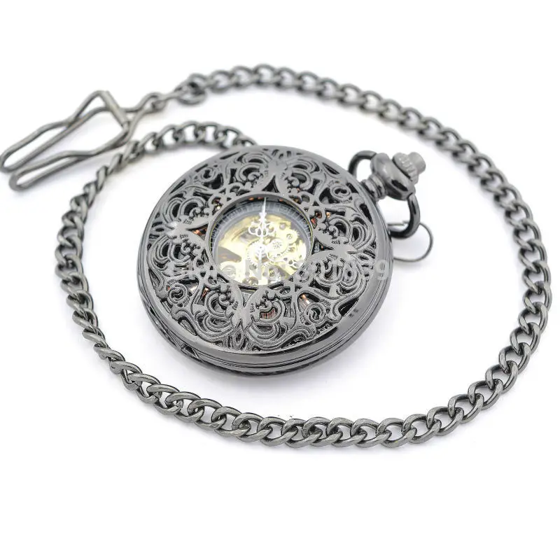 Новинка механические часы H183 в старинном стиле с ручной заводкой черные