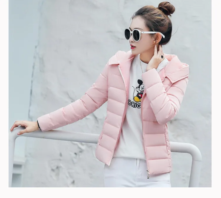 Зимнее хлопковое короткое пальто для женщин большой воротник из искусственного