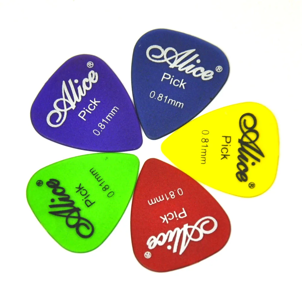 

Alice 100pcs Medium 0.81mm Transparent Matte Guitar Picks Plectrums Polycarbonate Assorted Colors