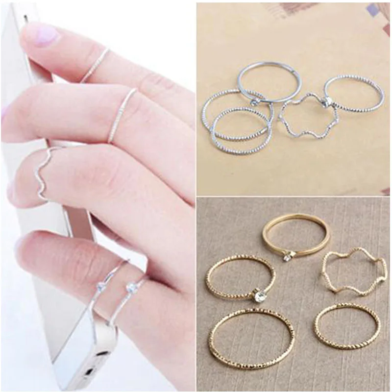 5 шт./компл. новое кольцо с указательным пальцем волнистое комплект колец на